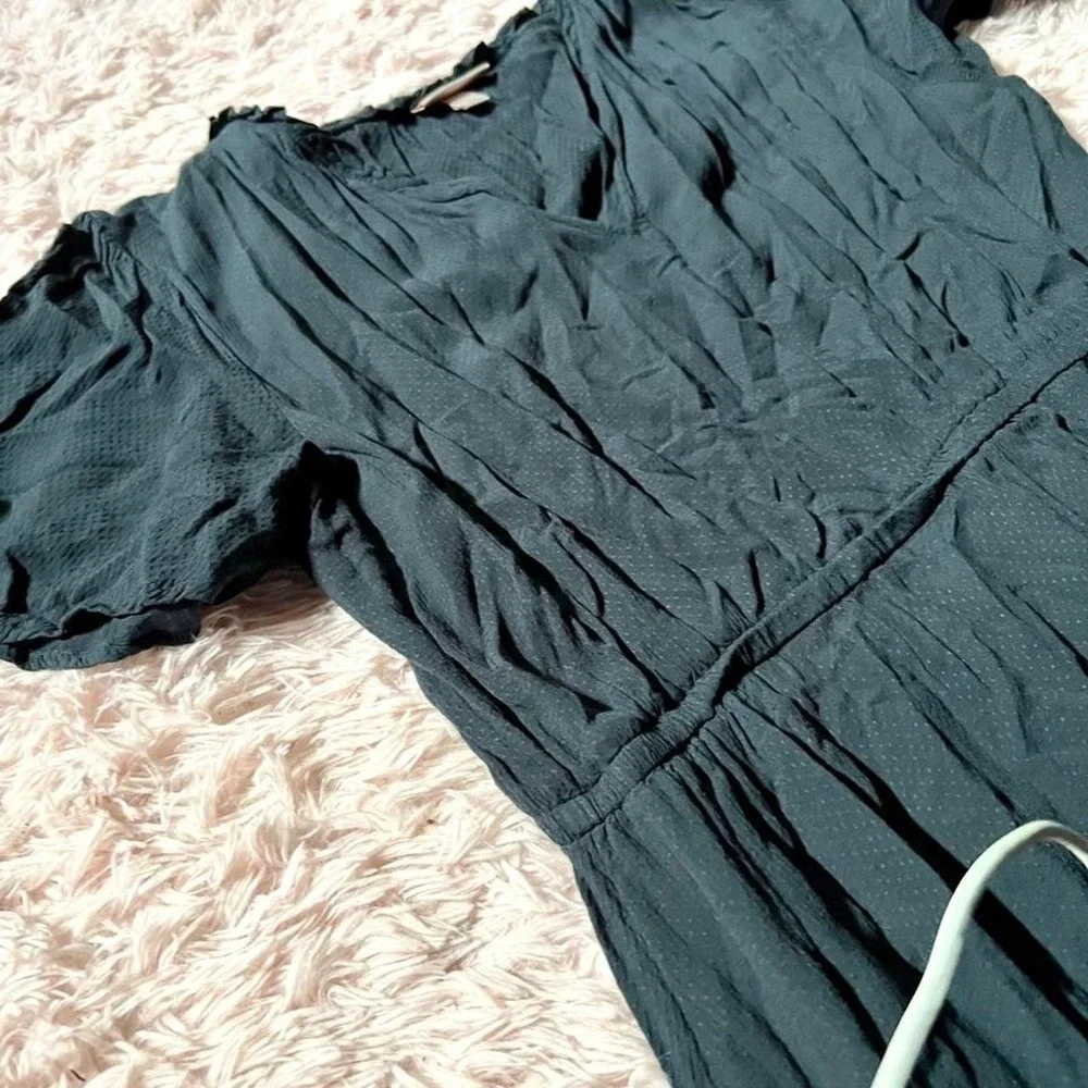 Whimsical Cottage Core Dark Fairy Milkmaid Tiered Dress Womens XL Gothic Prairie